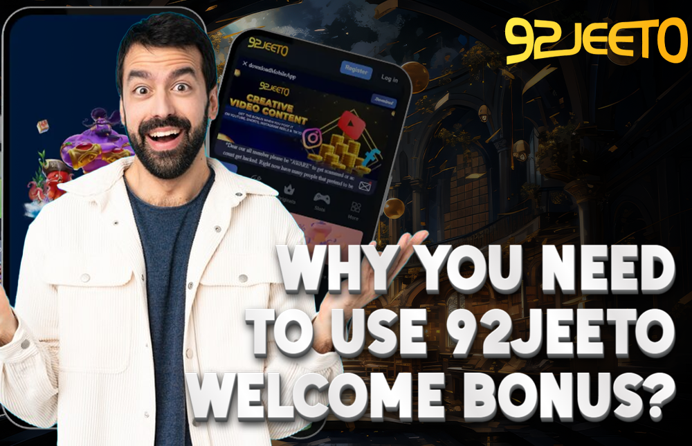 A picture of a happy man showing why you should use the welcome bonus.