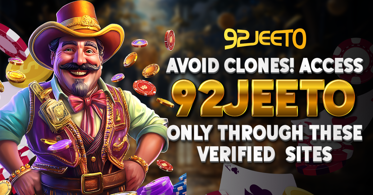 This image are showing a cartoon happy man - Avoid Clones! Access 92Jeeto Only Through These Verified Sites